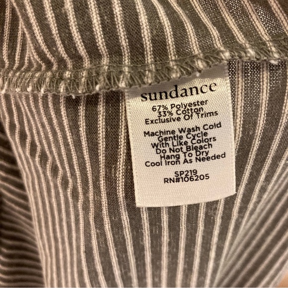 Sundance Off Shoulder Gray and White Stripe Tee Size XS Extra Small 2 - Picture 7 of 9